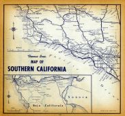 Southern California Map - North, Los Angeles County 1956